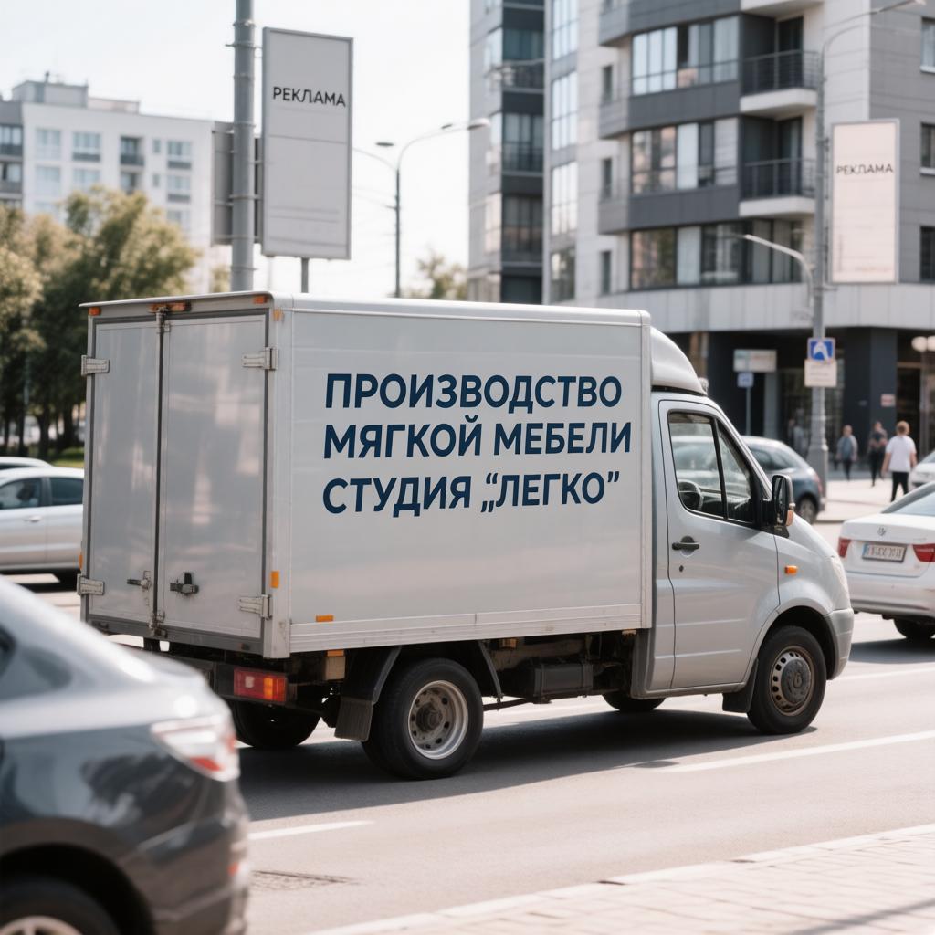 Автомобиль везёт мебель студии "Легко" Клиенту